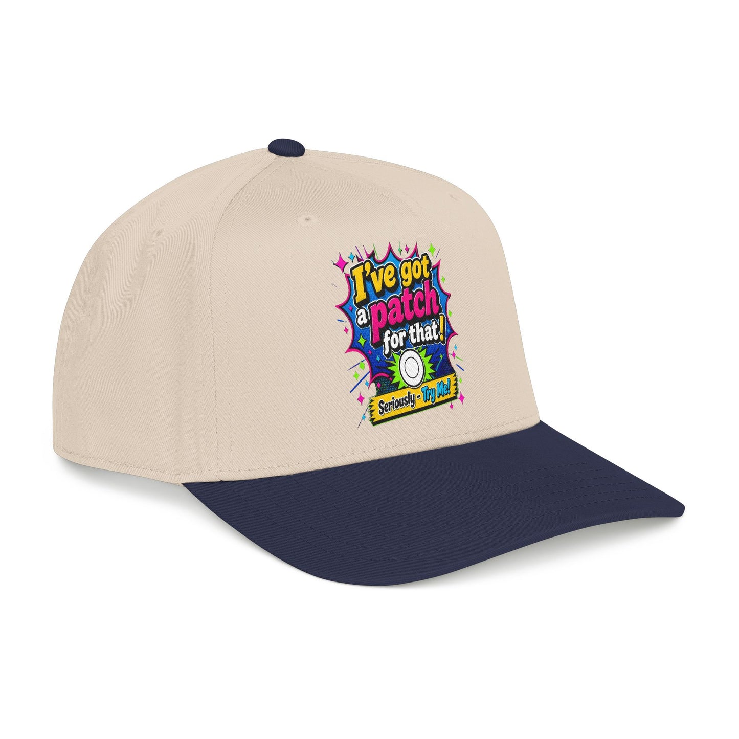 Baseball Cap — "I've Got a Patch for That" Retro Pop Graphic Hat