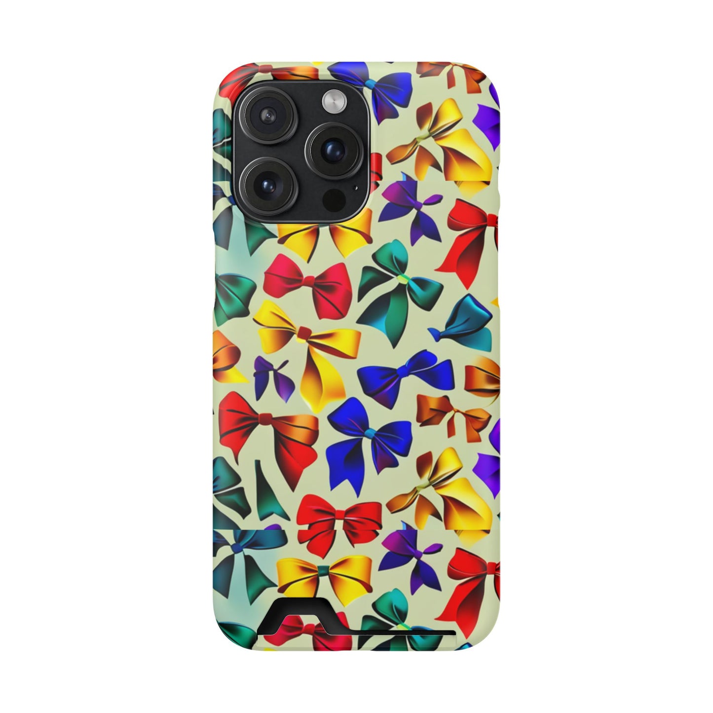 Colorful Bow Pattern Phone Card Case — Slim Wallet Phone Case