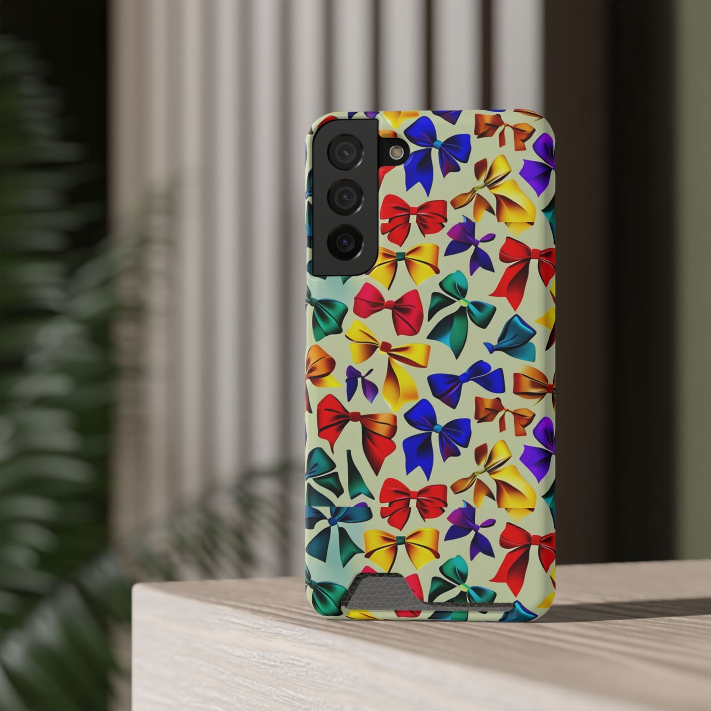 Colorful Bow Pattern Phone Card Case — Slim Wallet Phone Case