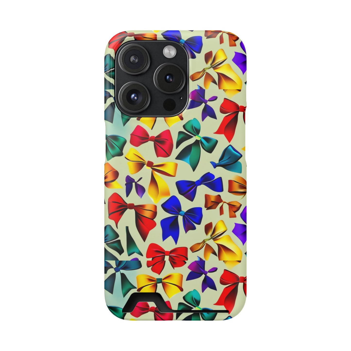 Colorful Bow Pattern Phone Card Case — Slim Wallet Phone Case