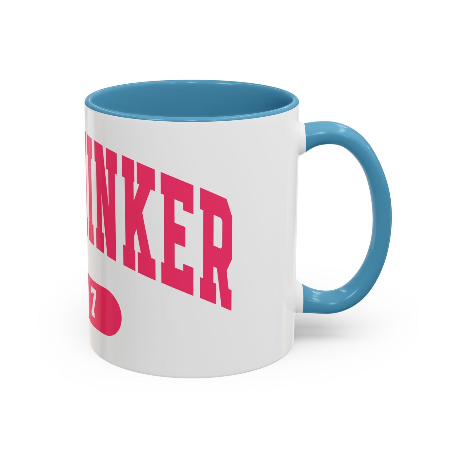 Overthinker 24/7 Accent Coffee Mug — Funny Pink Mental Health Gift