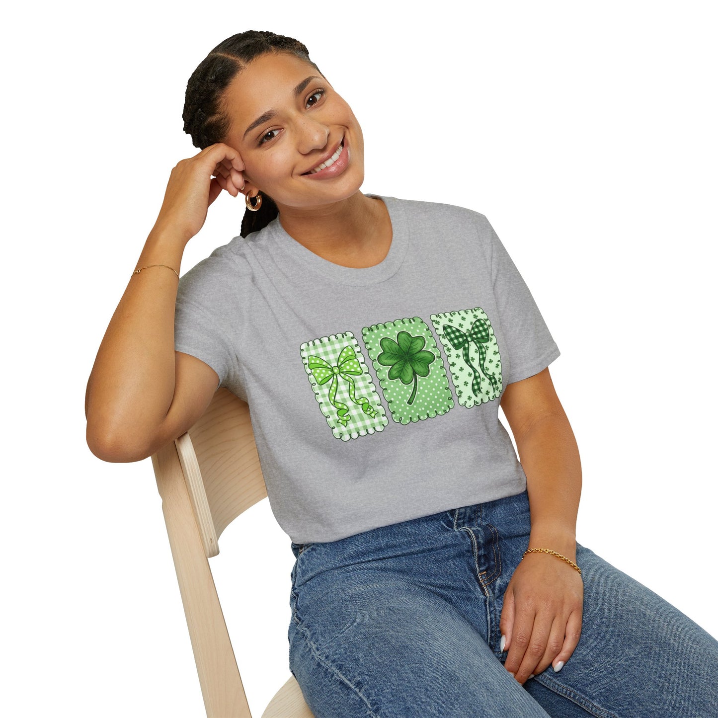 St. Patrick’s Day Shamrock T-Shirt — Green Clover Trio Tee