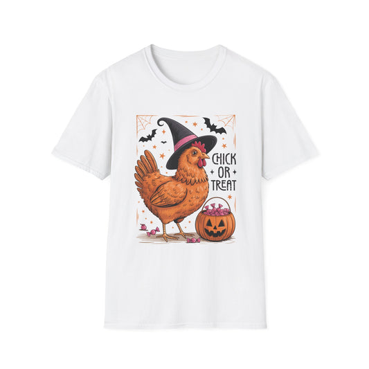 Cute Halloween Chicken T-Shirt, Fun Halloween Shirt, Unisex Tee, Trick or Treat Apparel, Autumn Festive Clothing
