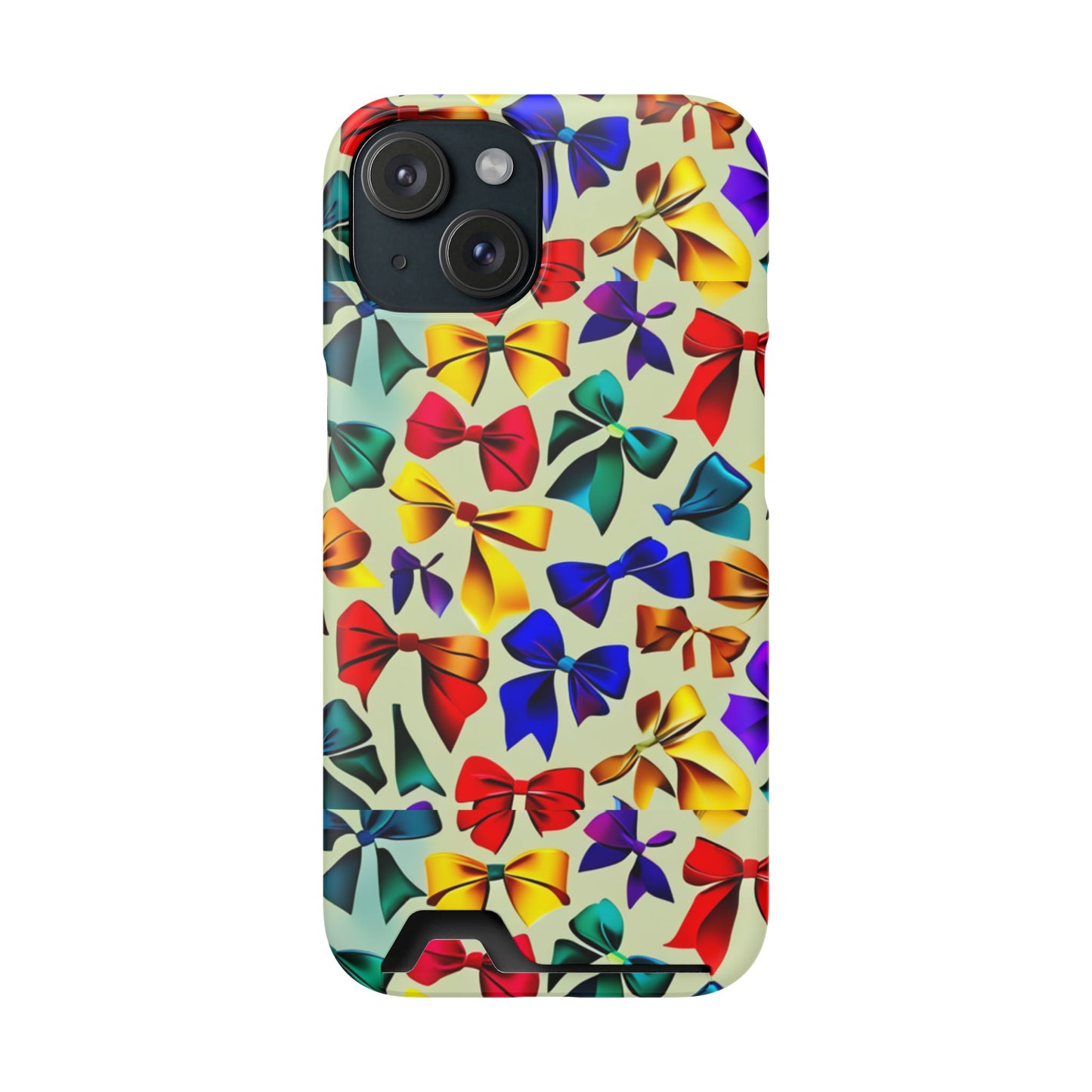 Colorful Bow Pattern Phone Card Case — Slim Wallet Phone Case