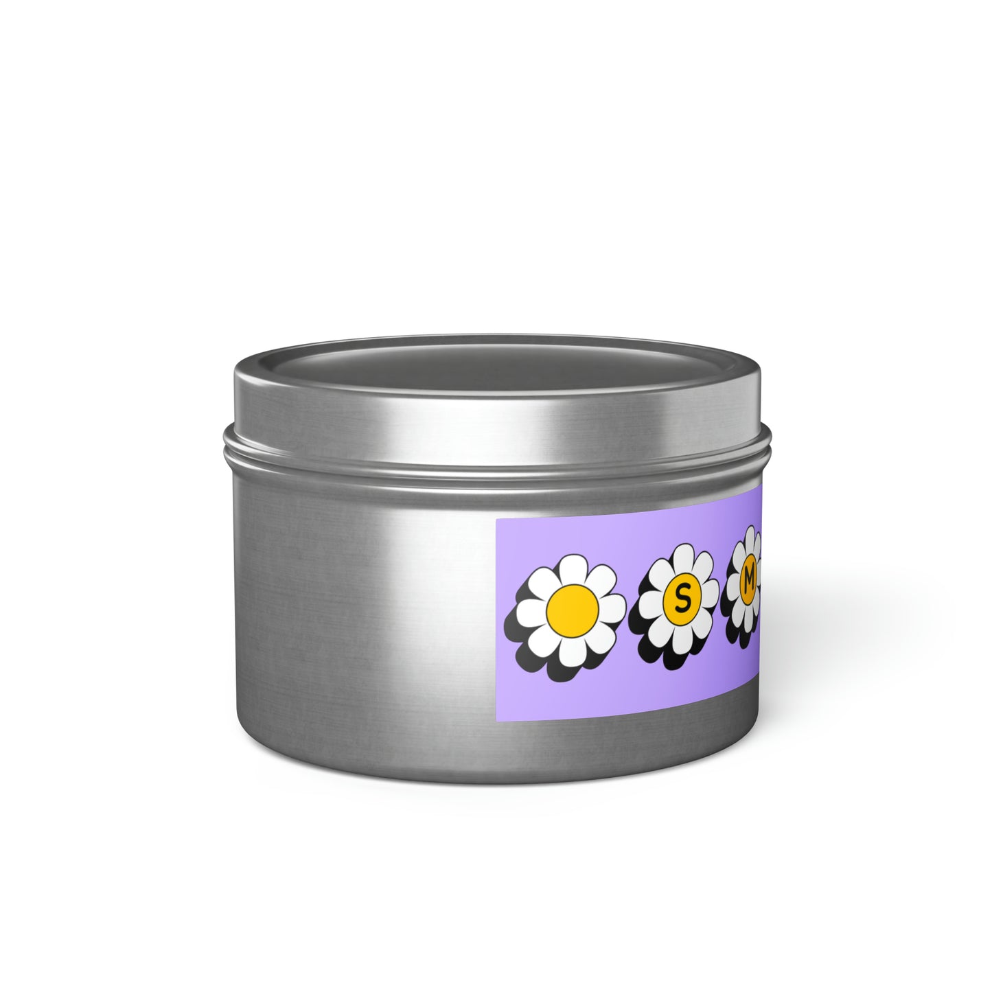 Smile Daisy Flowers Tin Candles