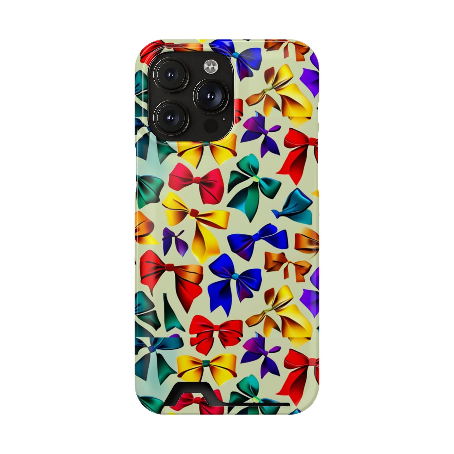 Colorful Bow Pattern Phone Card Case — Slim Wallet Phone Case