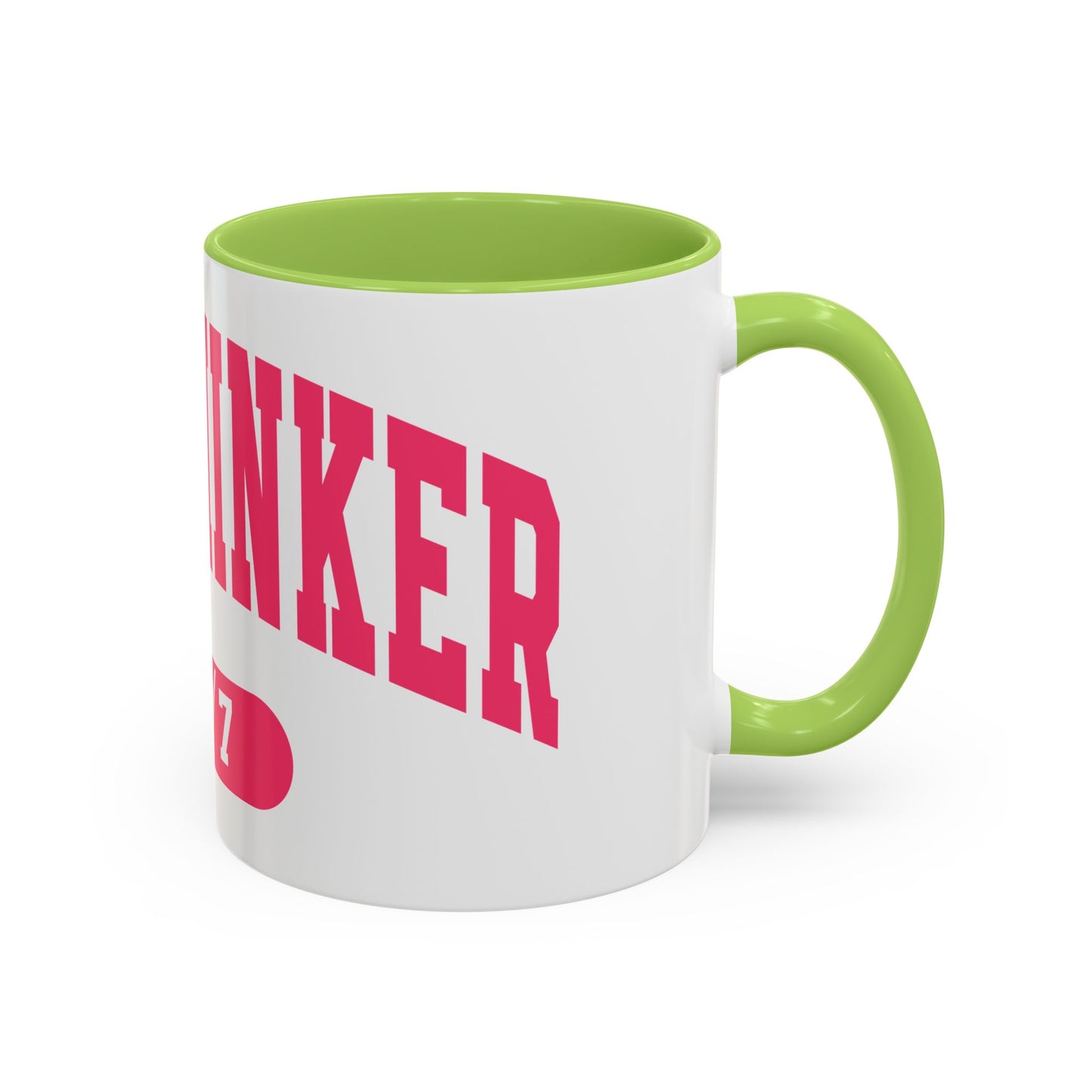 Overthinker 24/7 Accent Coffee Mug — Funny Pink Mental Health Gift