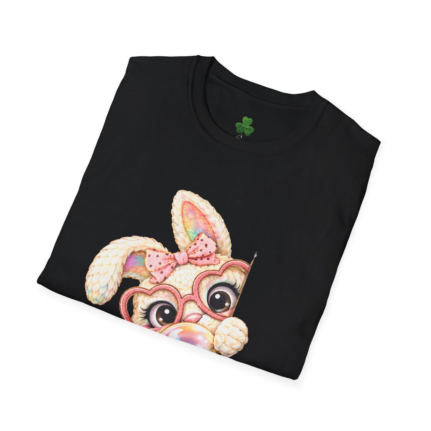 Cute Peekaboo Bunny T-Shirt — Adorable Bunny Blowing Bubble Design