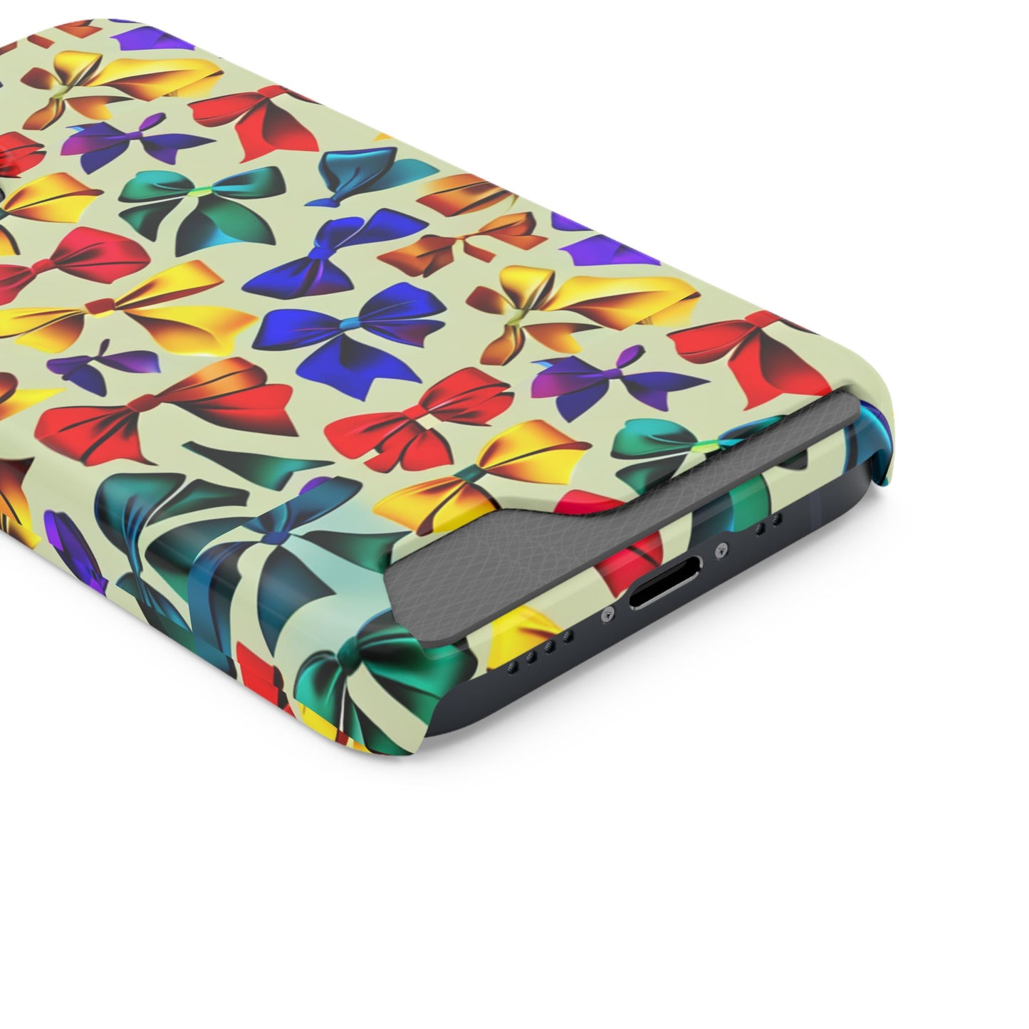 Colorful Bow Pattern Phone Card Case — Slim Wallet Phone Case