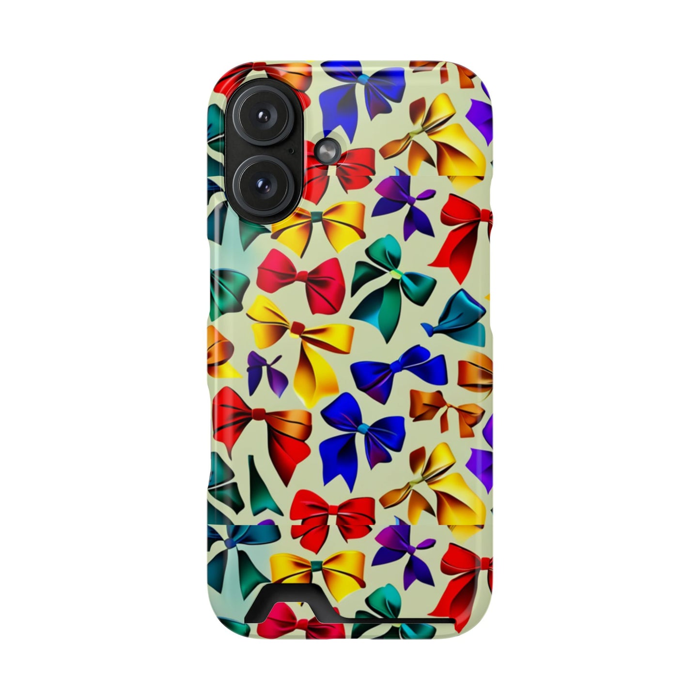 Colorful Bow Pattern Phone Card Case — Slim Wallet Phone Case