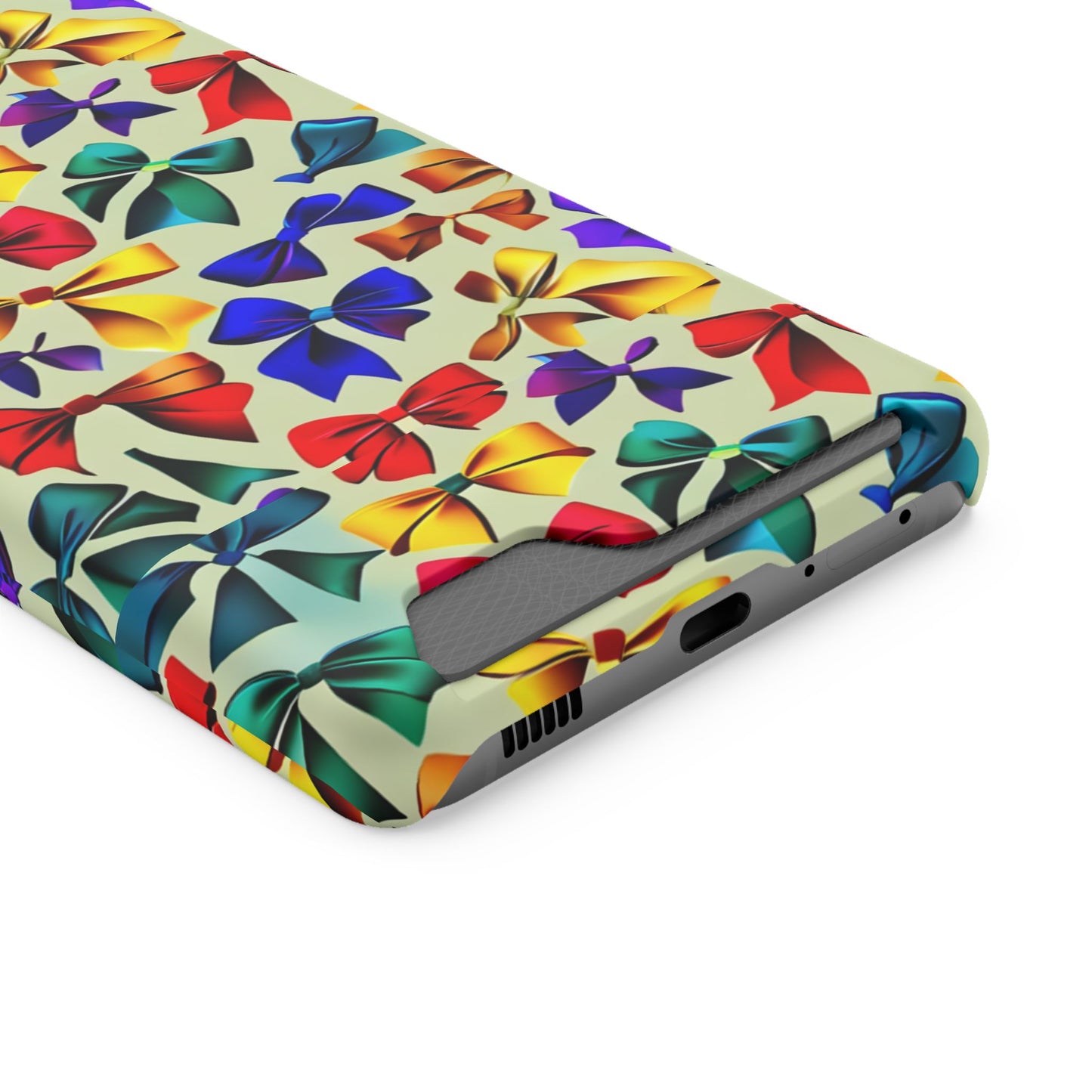 Colorful Bow Pattern Phone Card Case — Slim Wallet Phone Case