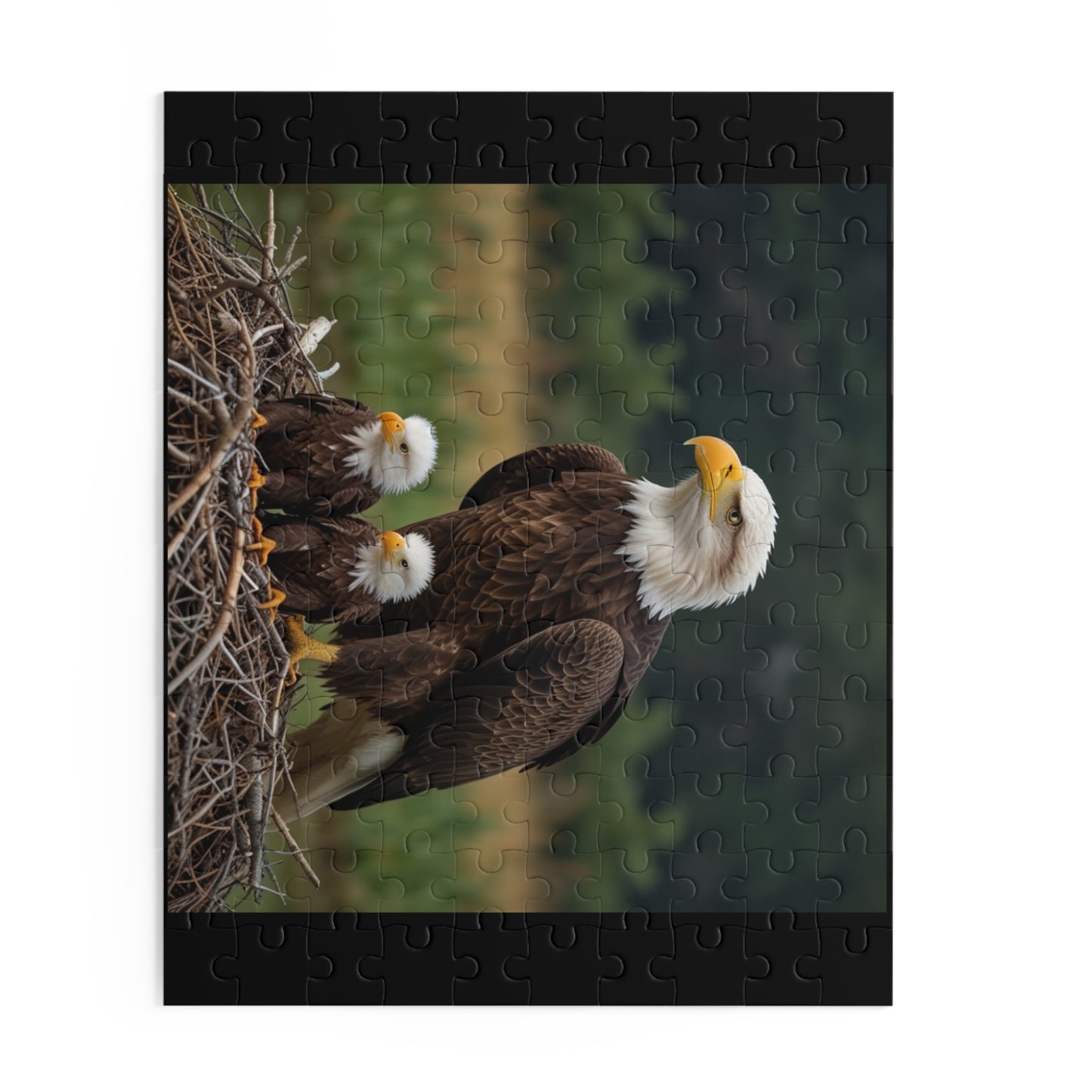 Bald Eagle Family Puzzle – 120/252/500-Piece Wildlife Jigsaw