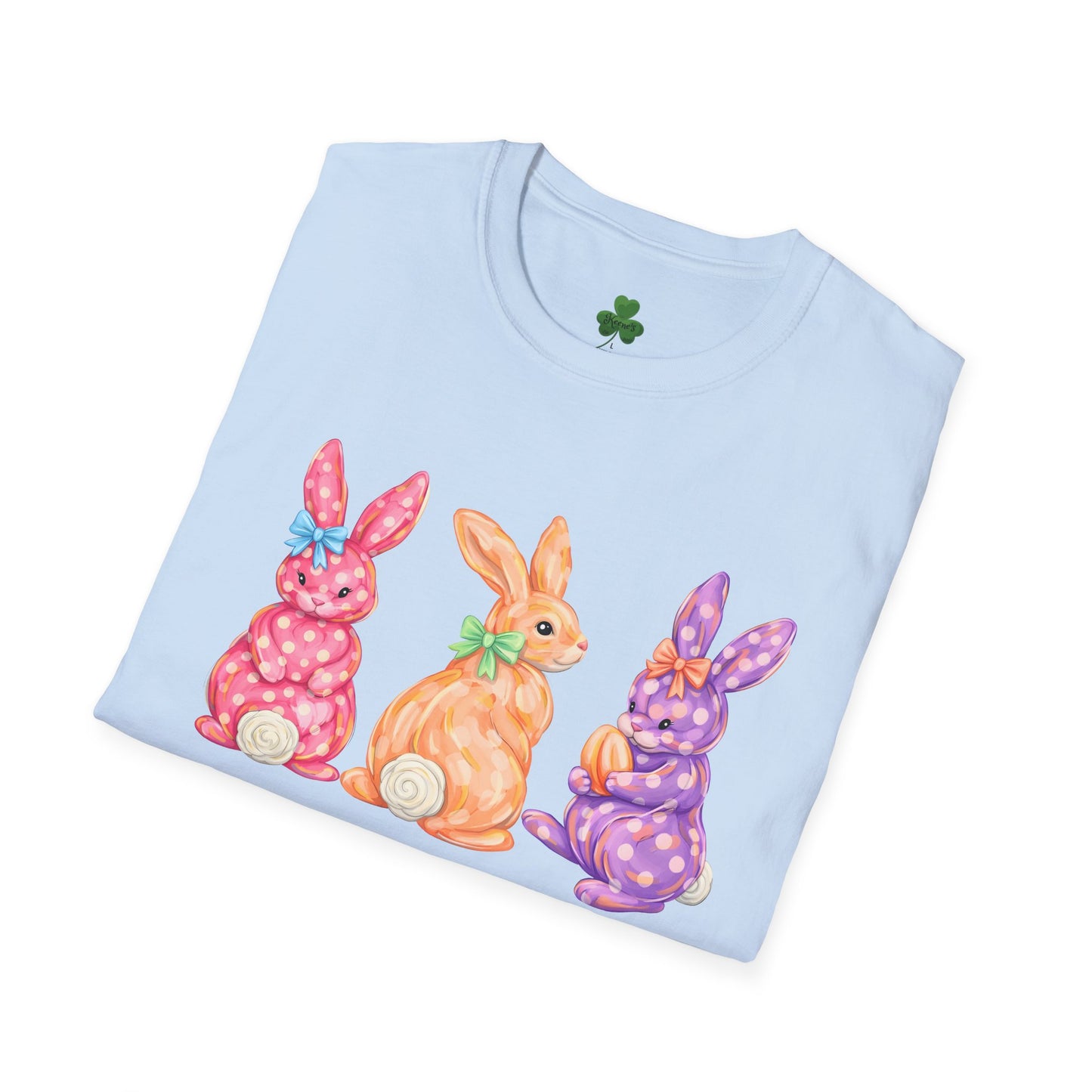 Easter Watercolor Bunny T-Shirt — Trio of Pastel Rabbits