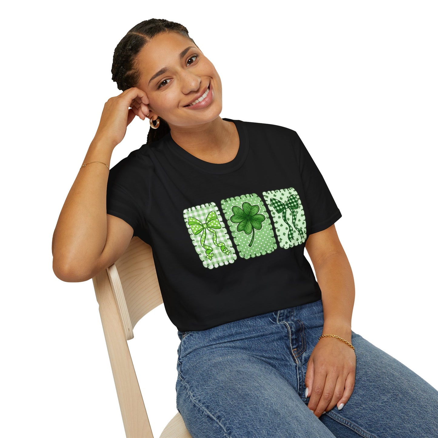 St. Patrick’s Day Shamrock T-Shirt — Green Clover Trio Tee