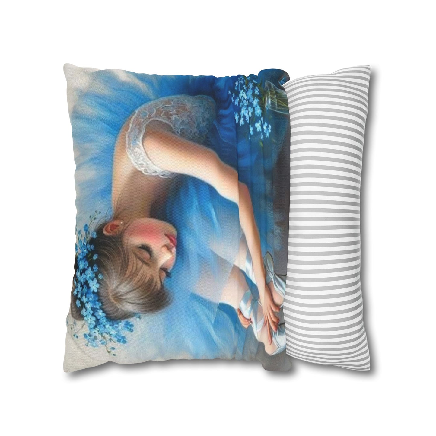 Blue Ballerina Spun Polyester Square Pillowcase