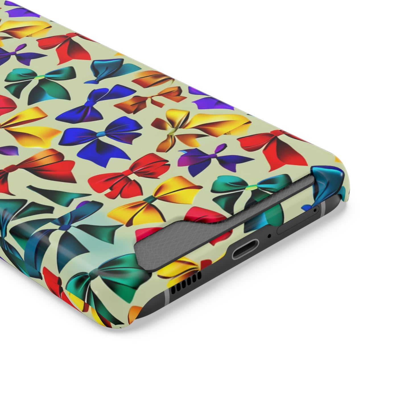 Colorful Bow Pattern Phone Card Case — Slim Wallet Phone Case