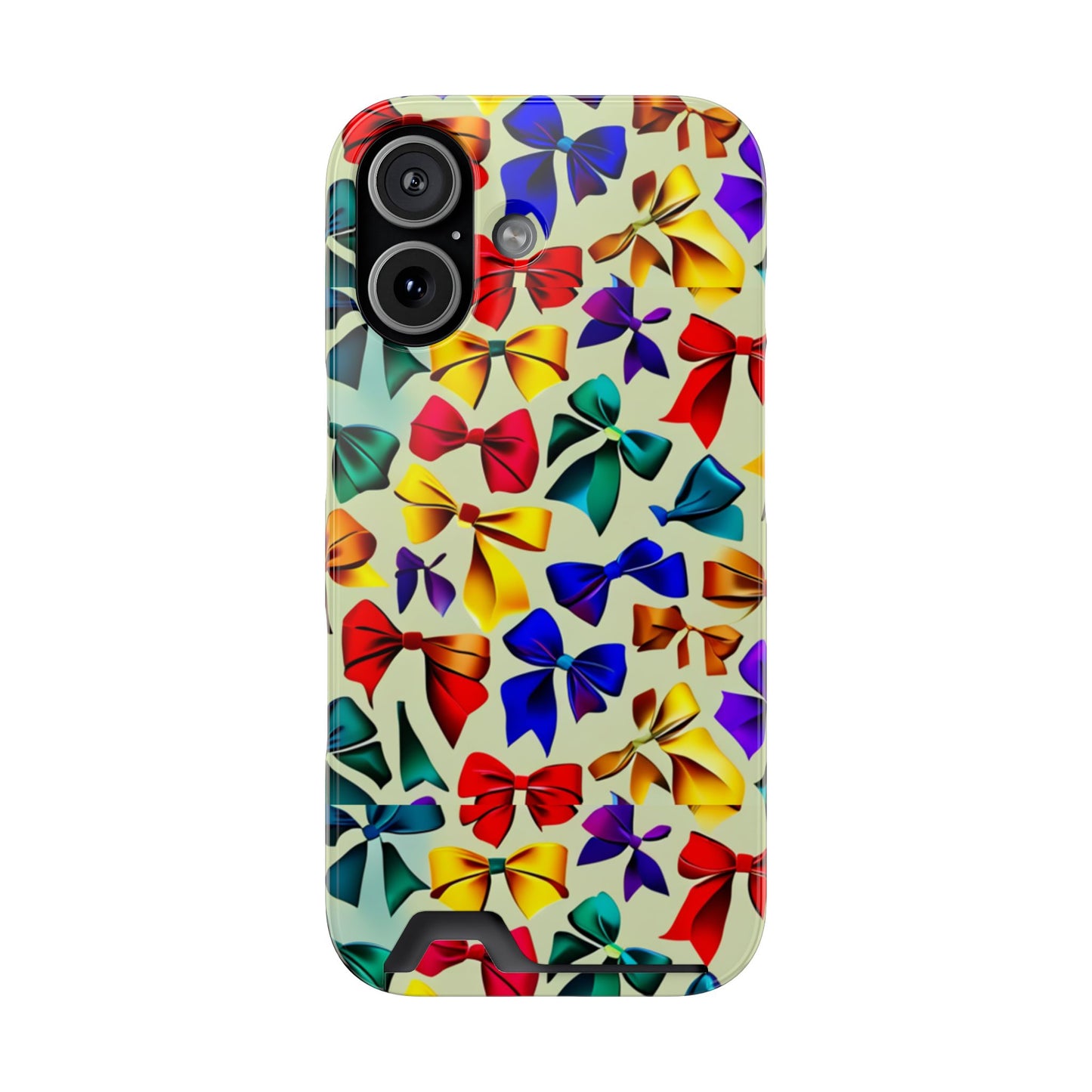 Colorful Bow Pattern Phone Card Case — Slim Wallet Phone Case