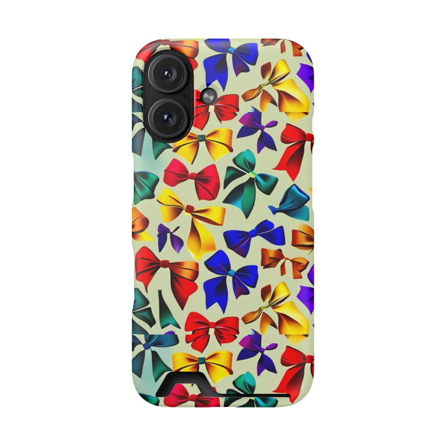 Colorful Bow Pattern Phone Card Case — Slim Wallet Phone Case