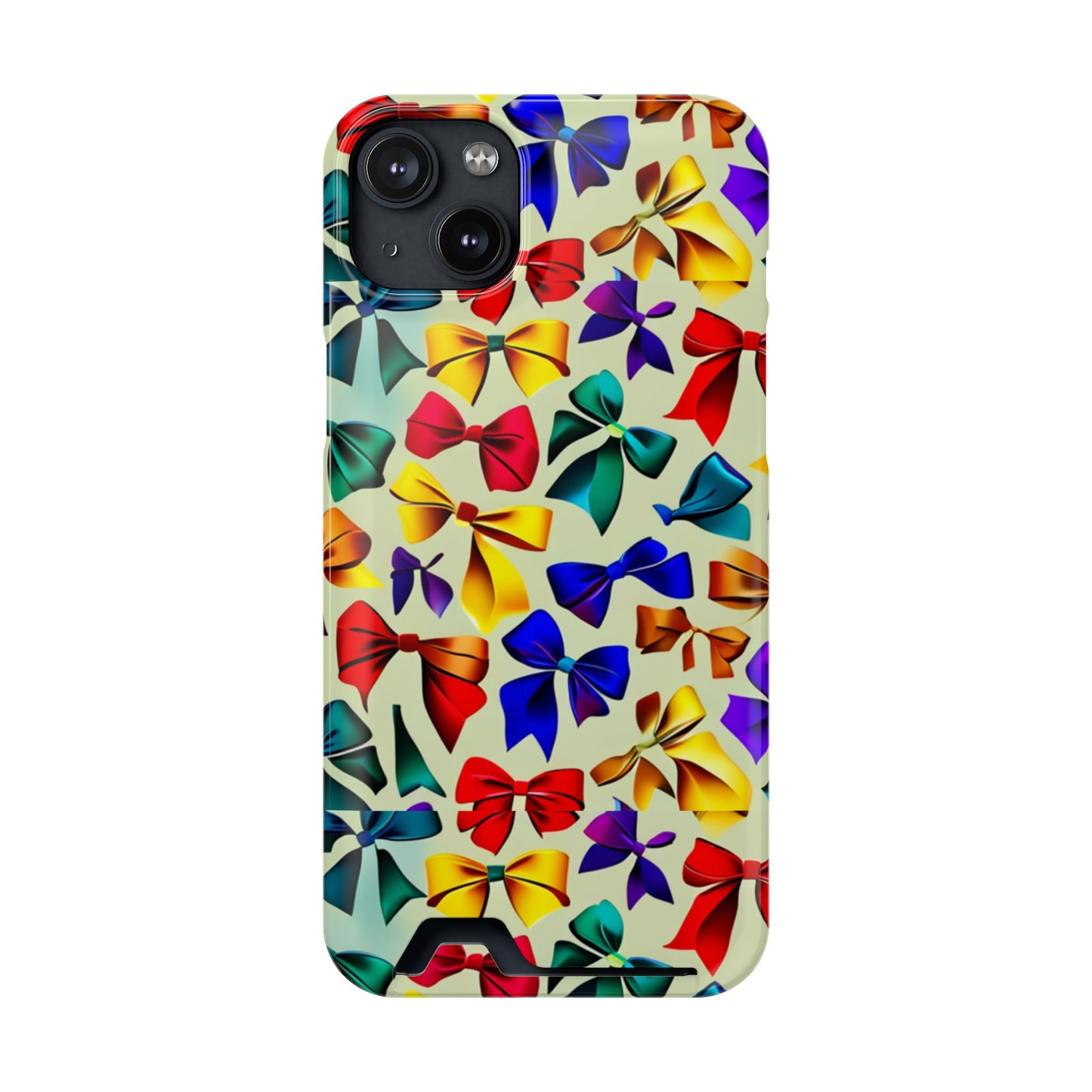Colorful Bow Pattern Phone Card Case — Slim Wallet Phone Case