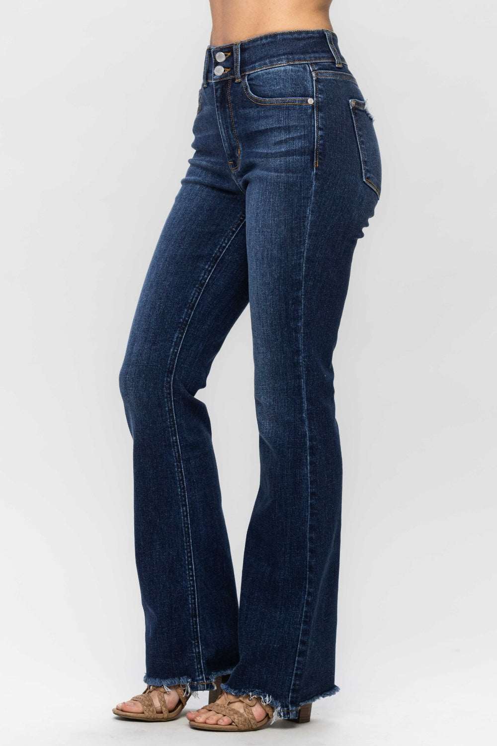 Judy Blue Full Size Frayed Hem Bootcut Jeans