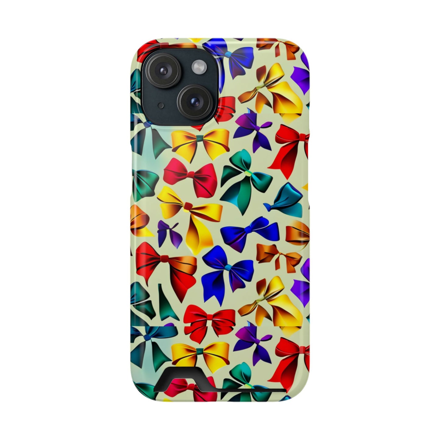 Colorful Bow Pattern Phone Card Case — Slim Wallet Phone Case