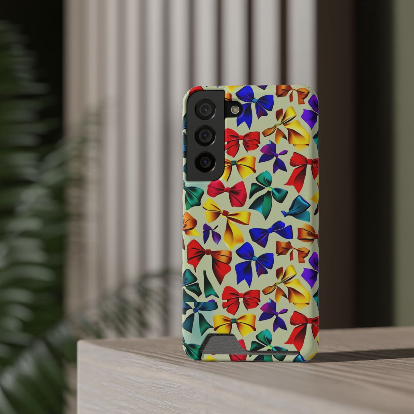 Colorful Bow Pattern Phone Card Case — Slim Wallet Phone Case