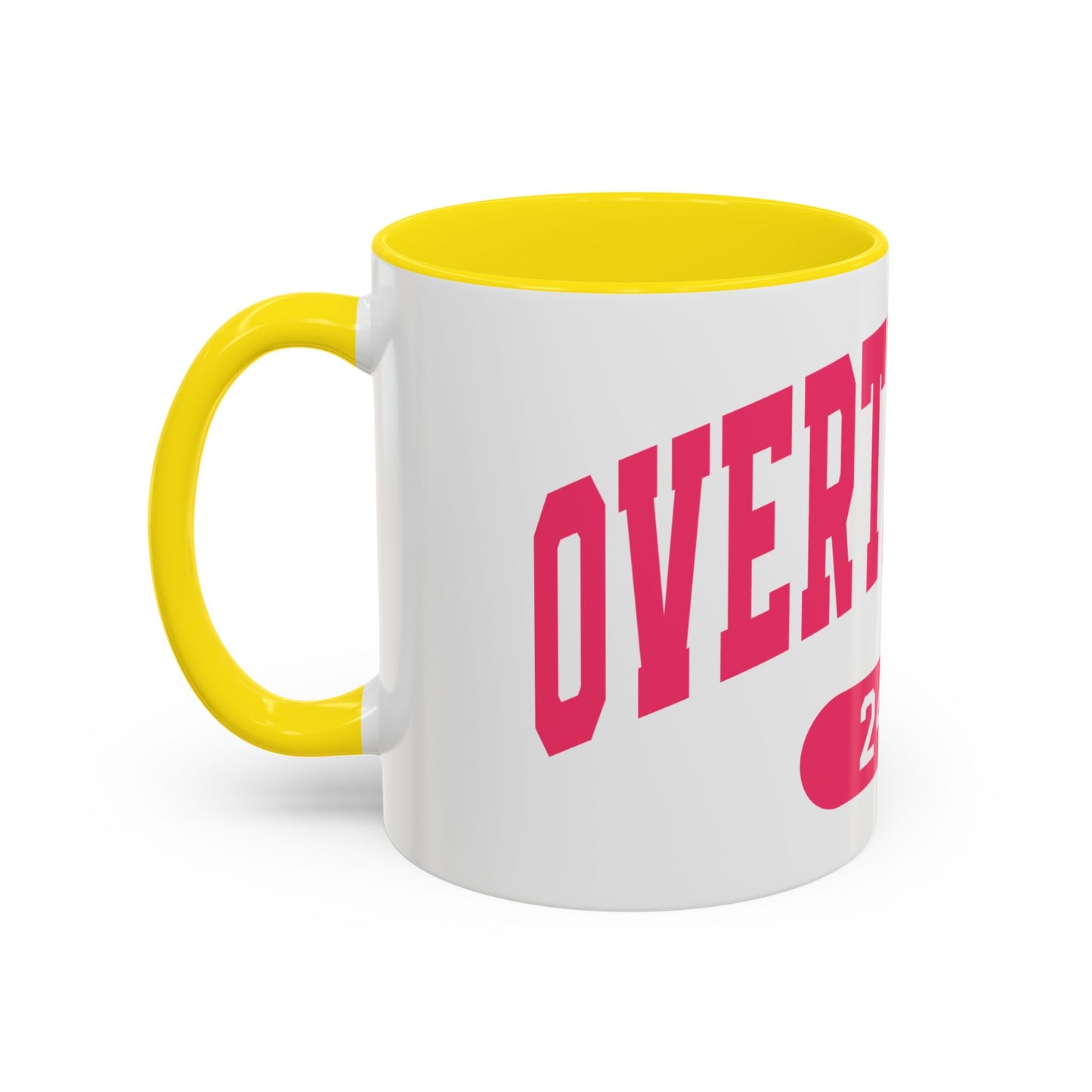 Overthinker 24/7 Accent Coffee Mug — Funny Pink Mental Health Gift