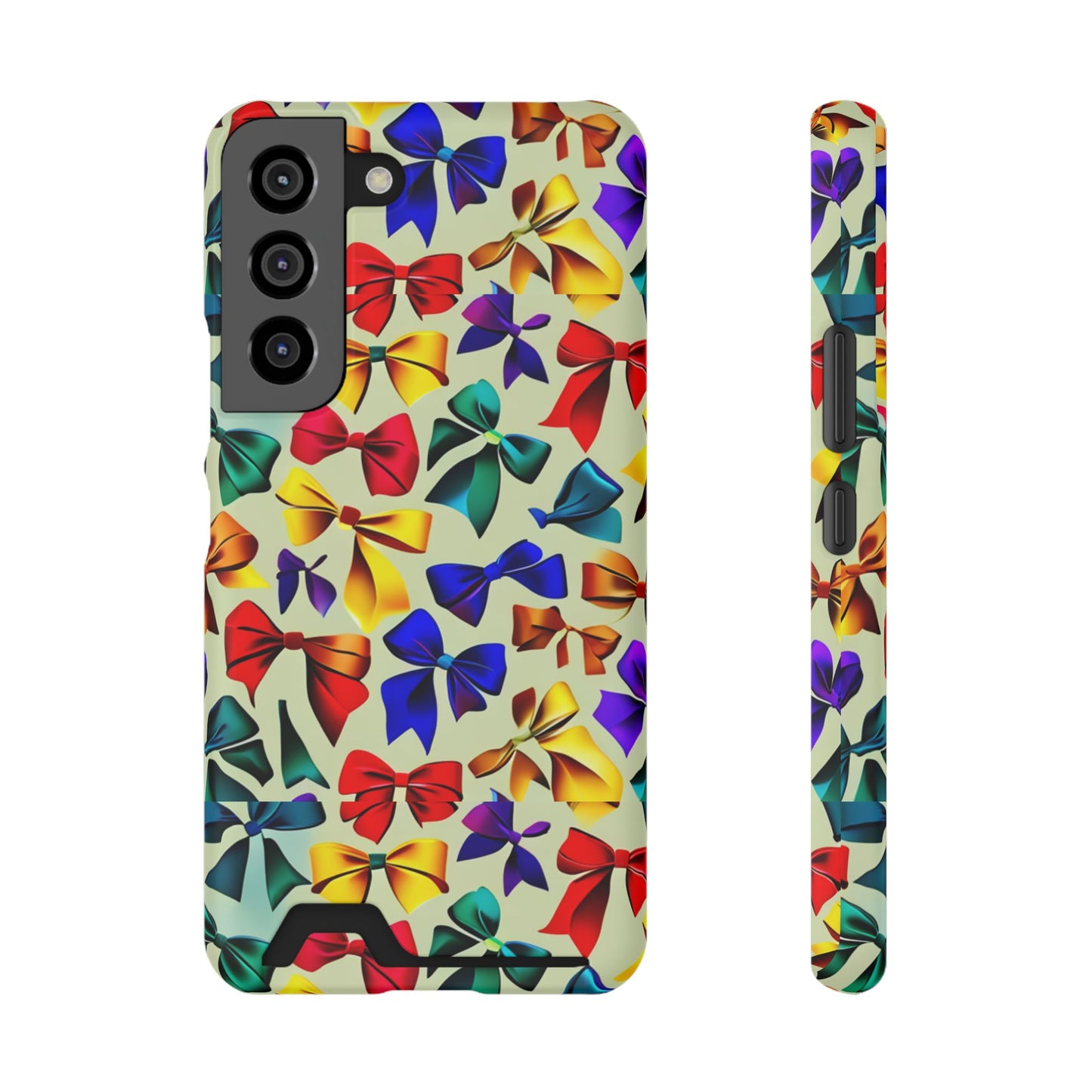 Colorful Bow Pattern Phone Card Case — Slim Wallet Phone Case