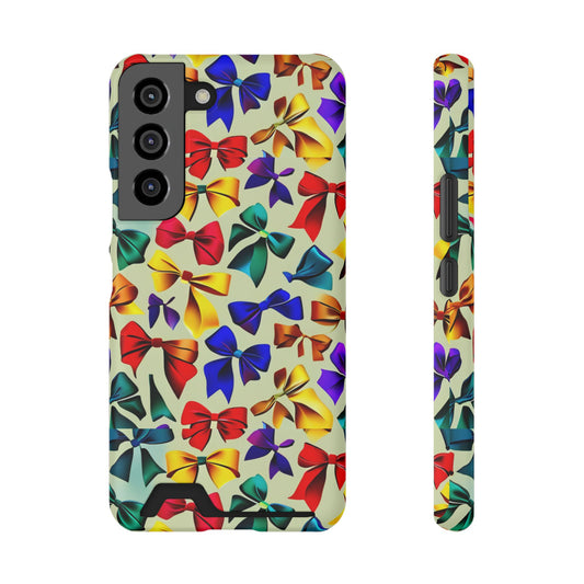 Colorful Bow Pattern Phone Card Case — Slim Wallet Phone Case