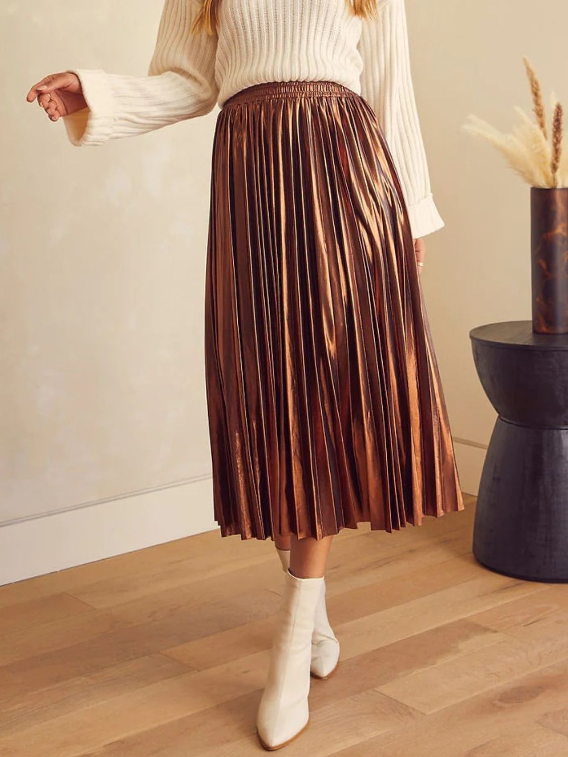 Pleated Midi Skirt