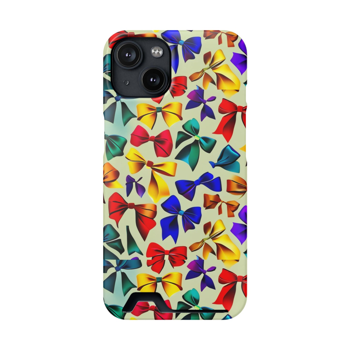 Colorful Bow Pattern Phone Card Case — Slim Wallet Phone Case