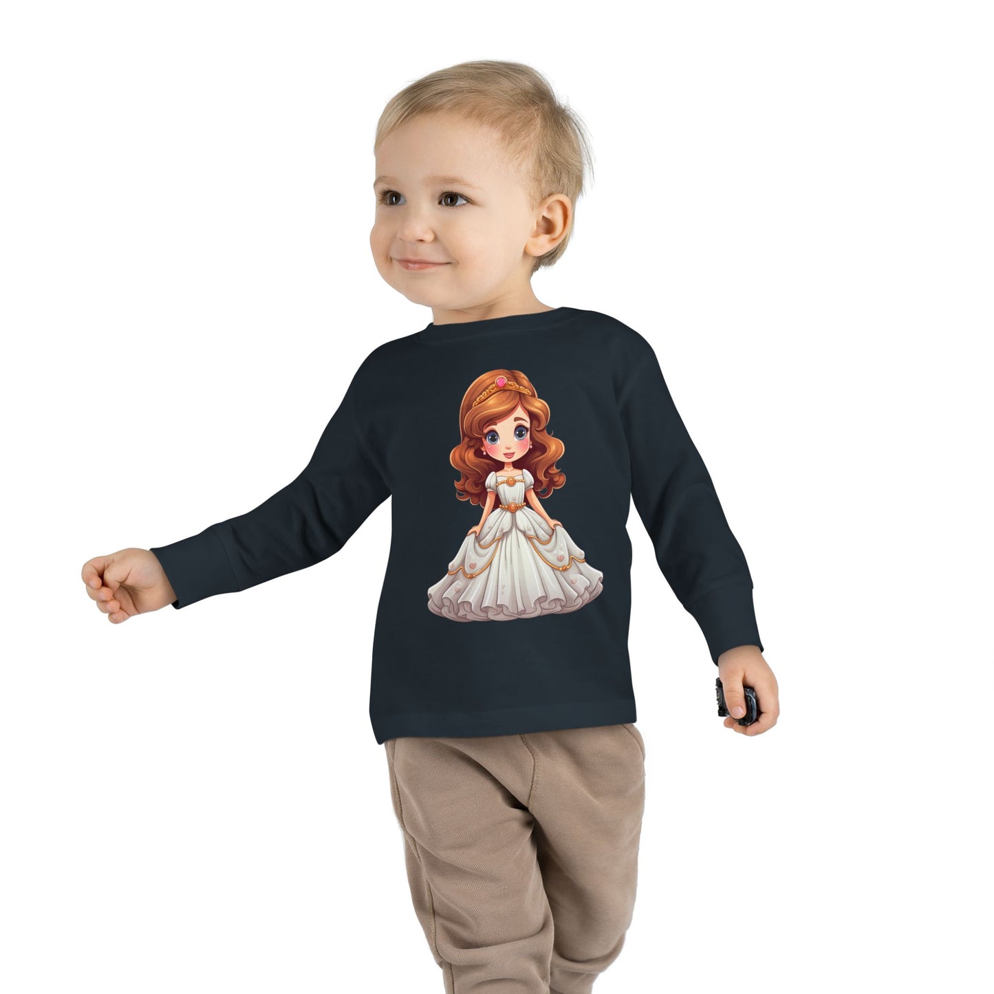 Toddler Princess Long Sleeve Tee, Adorable Girl's Shirt, Birthday Gift, Dress Up Tee, Toddler Top, Cute Graphic Tee