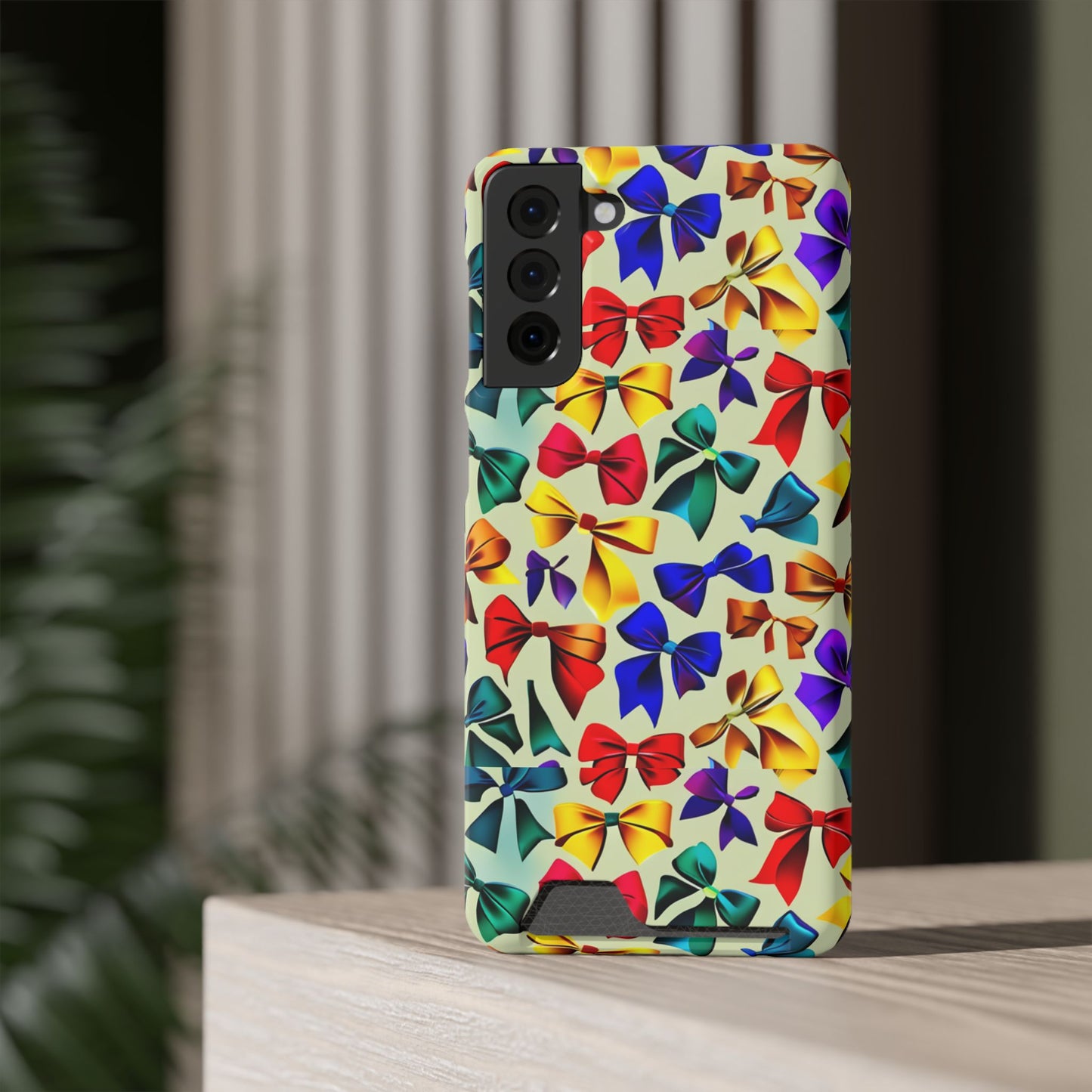 Colorful Bow Pattern Phone Card Case — Slim Wallet Phone Case