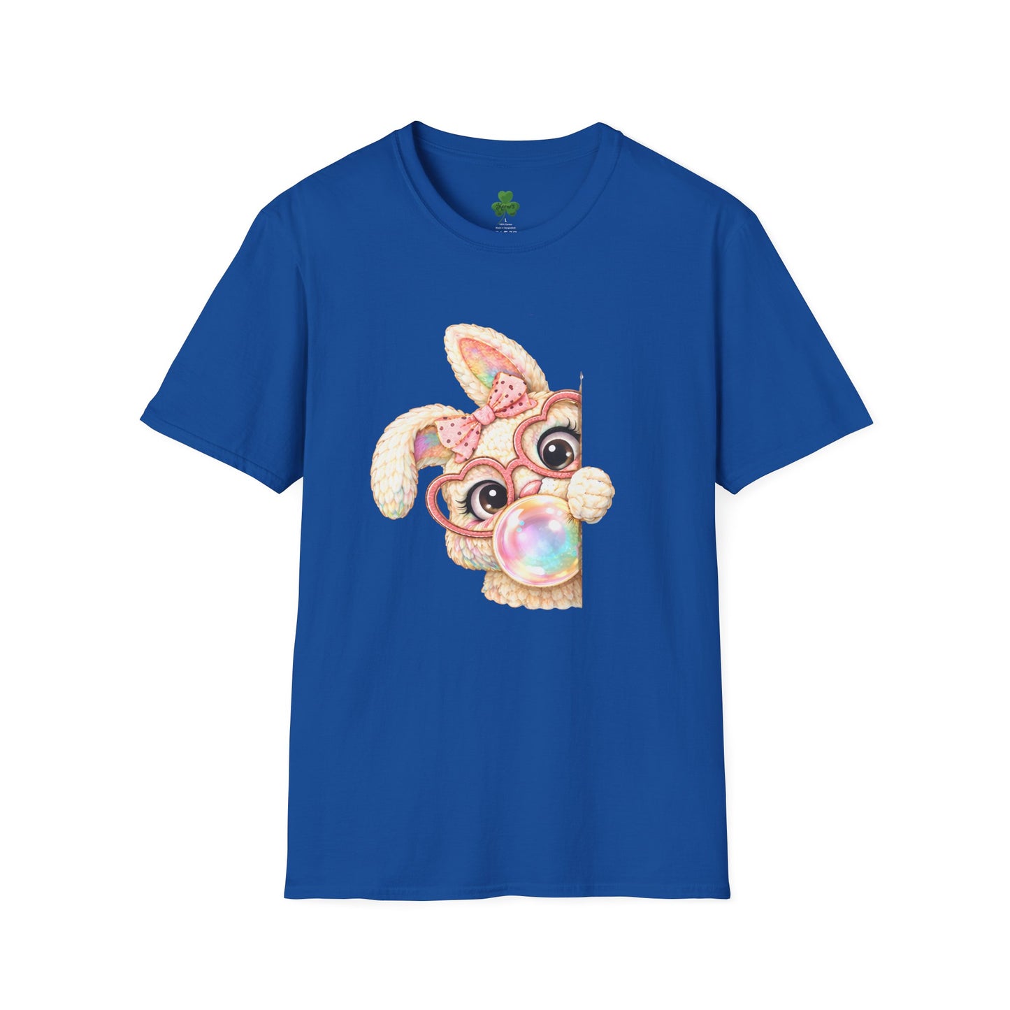 Cute Peekaboo Bunny T-Shirt — Adorable Bunny Blowing Bubble Design