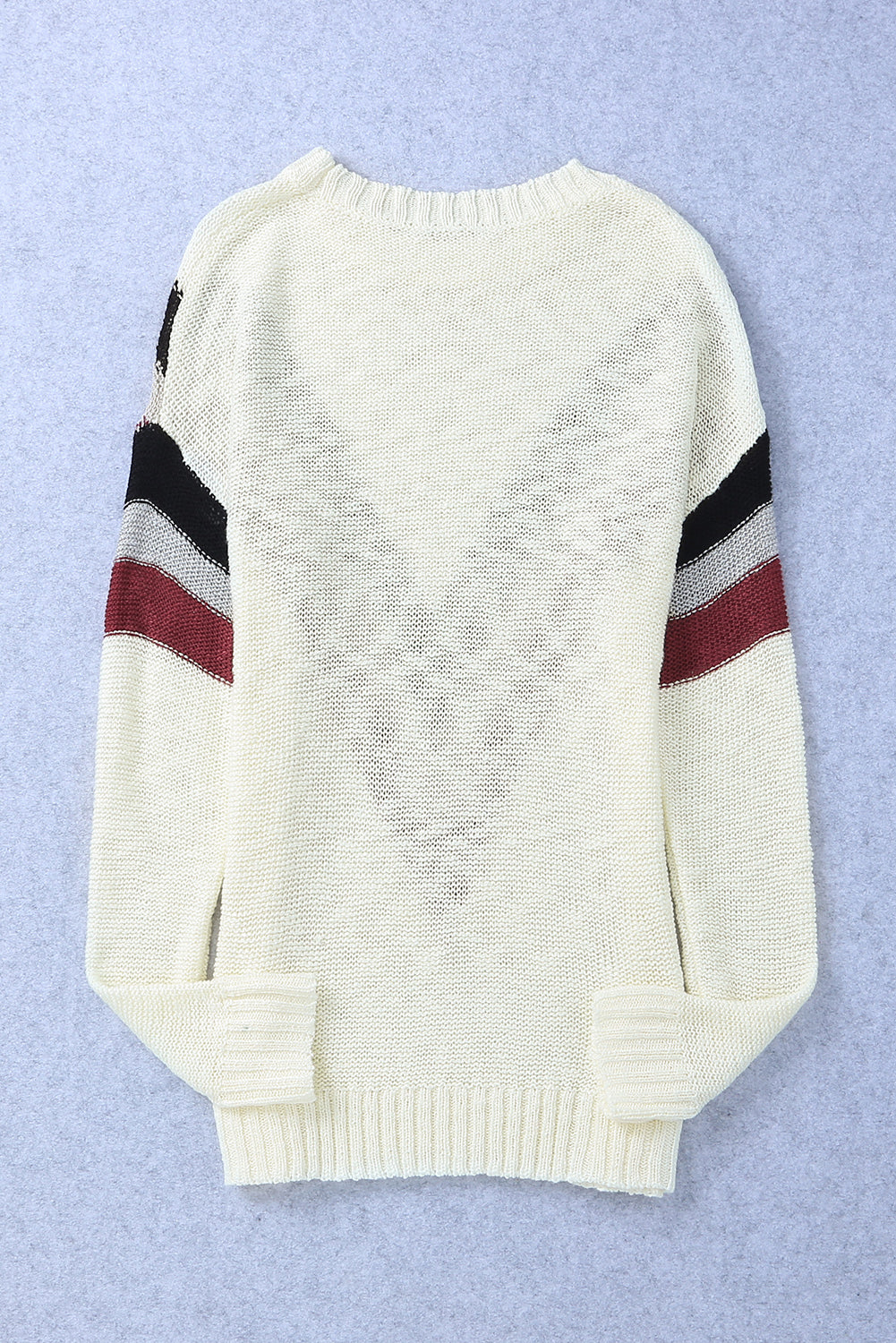 Contrast Dropped Shoulder Long Sleeve Sweater