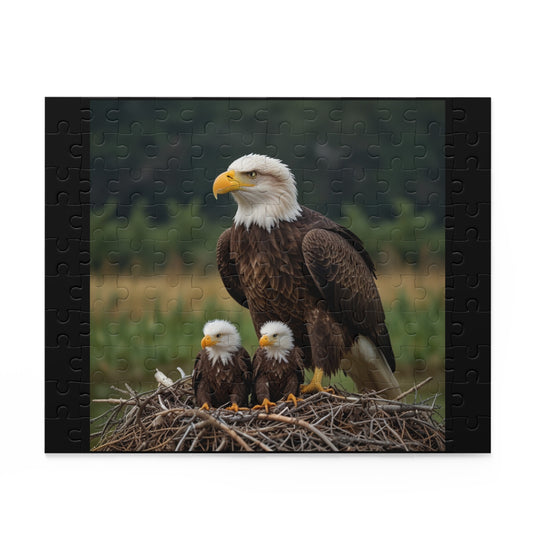 Bald Eagle Family Puzzle – 120/252/500-Piece Wildlife Jigsaw
