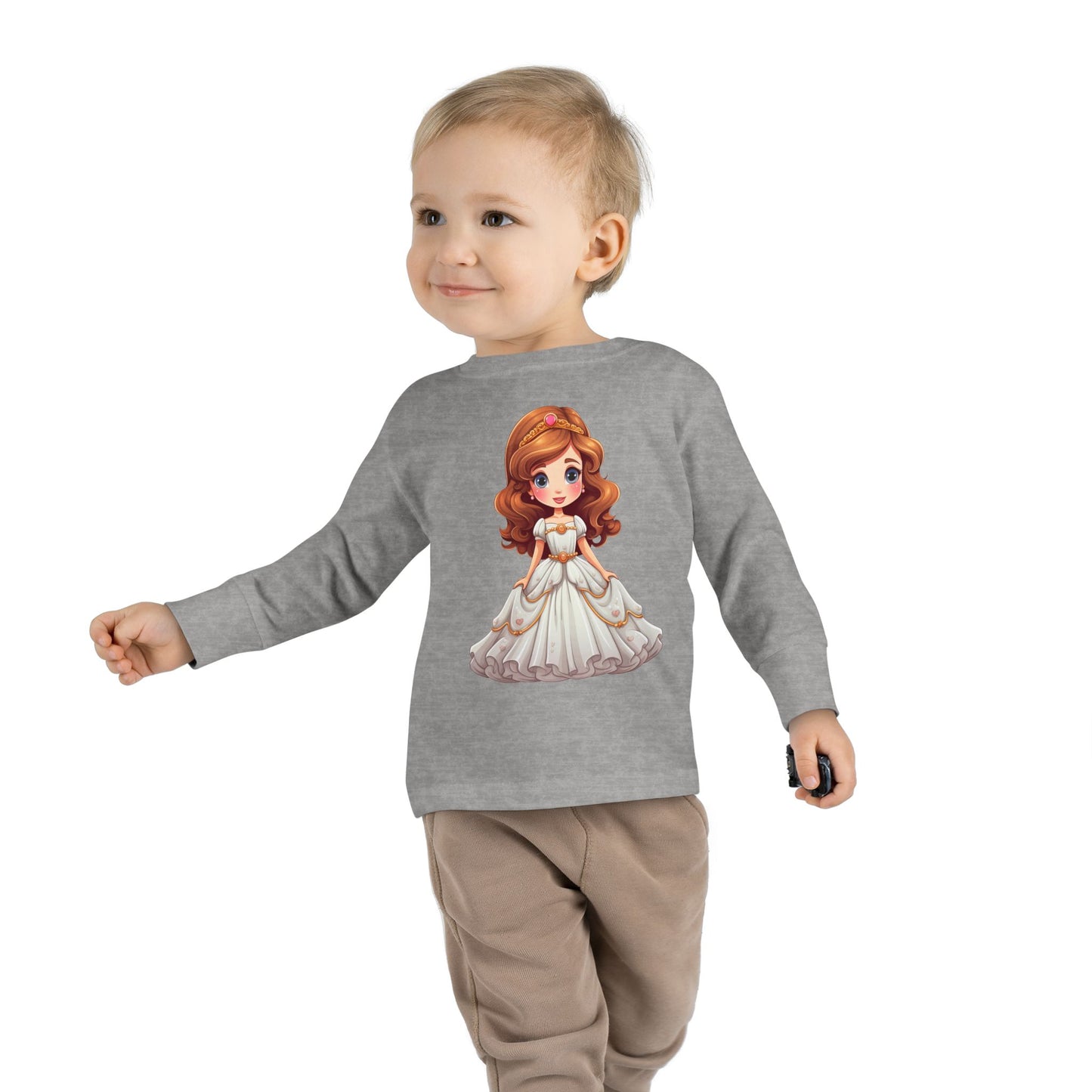 Toddler Princess Long Sleeve Tee, Adorable Girl's Shirt, Birthday Gift, Dress Up Tee, Toddler Top, Cute Graphic Tee