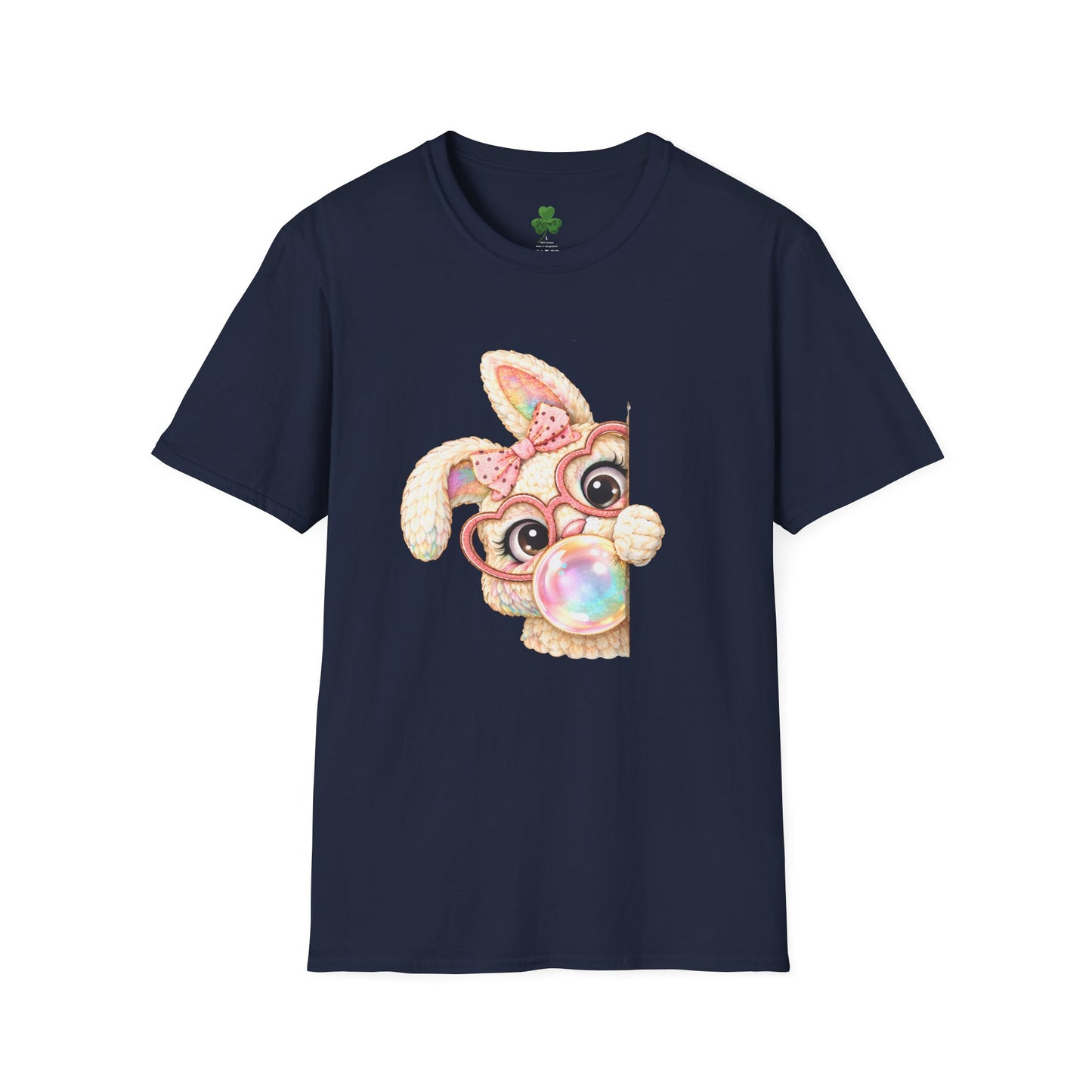 Cute Peekaboo Bunny T-Shirt — Adorable Bunny Blowing Bubble Design
