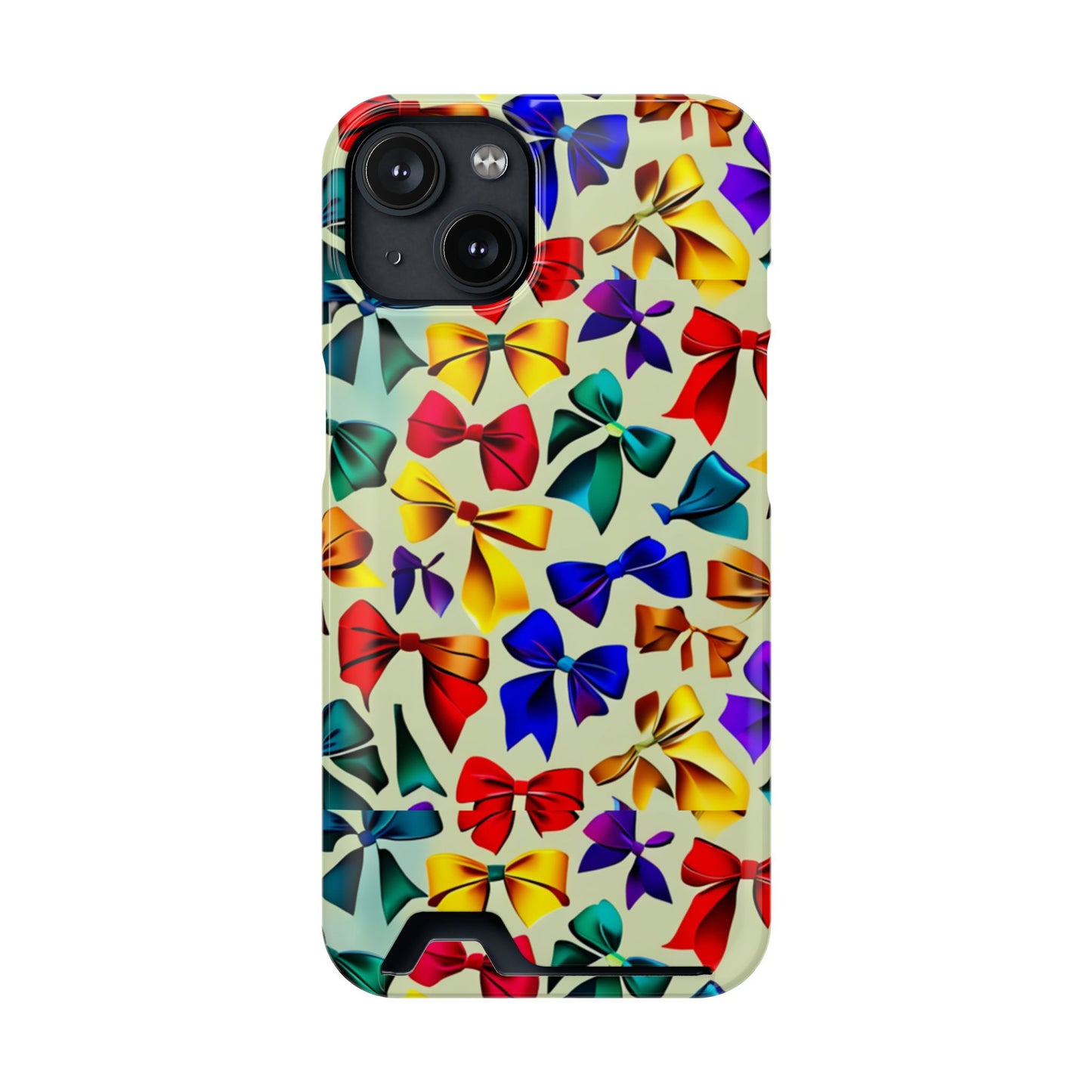 Colorful Bow Pattern Phone Card Case — Slim Wallet Phone Case