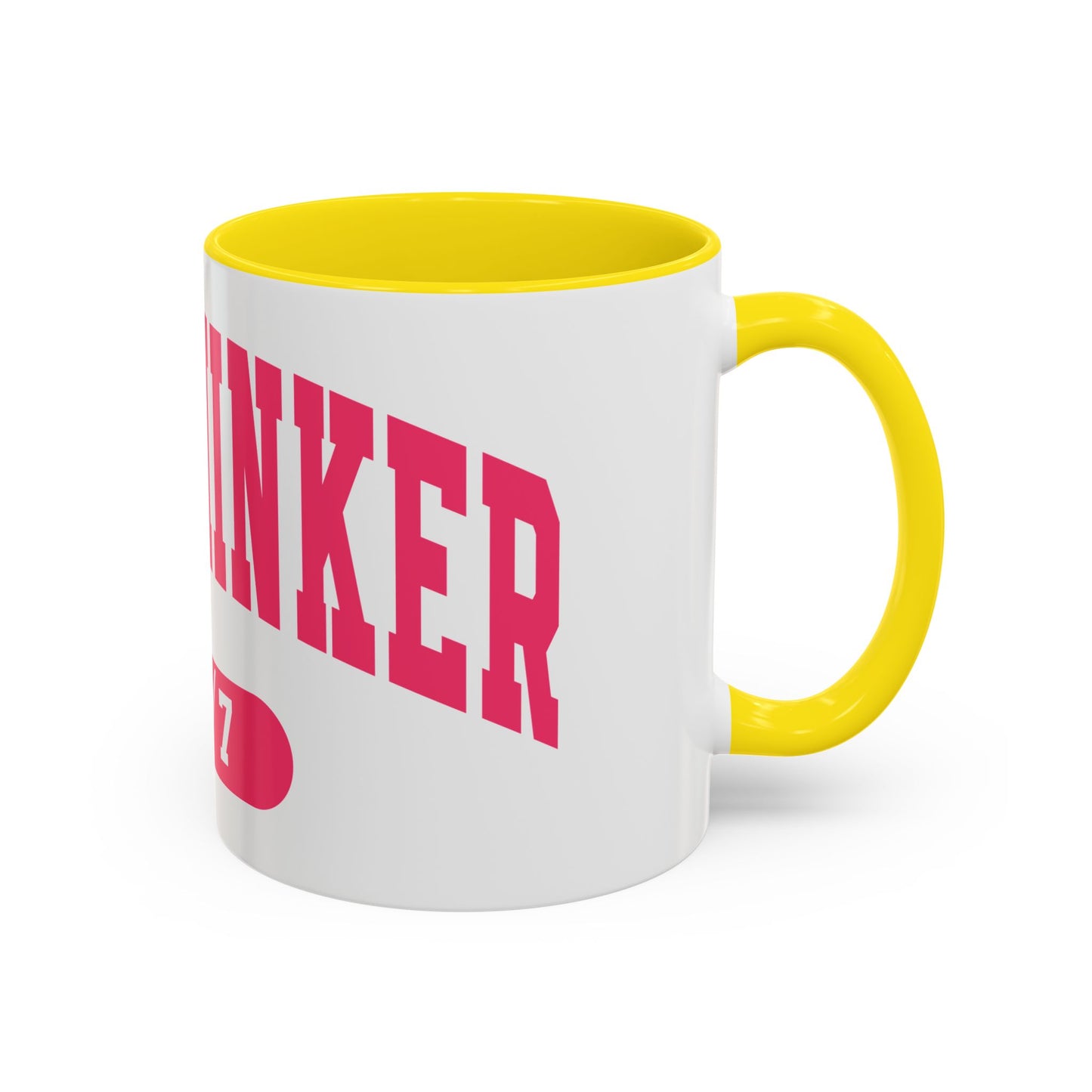 Overthinker 24/7 Accent Coffee Mug — Funny Pink Mental Health Gift