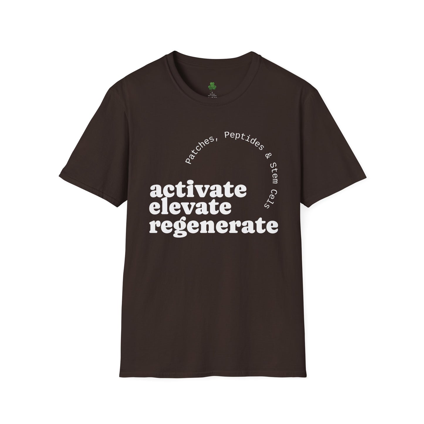 Activate Elevate Regenerate T-Shirt — Patches, Peptides & Stem Cells Tee