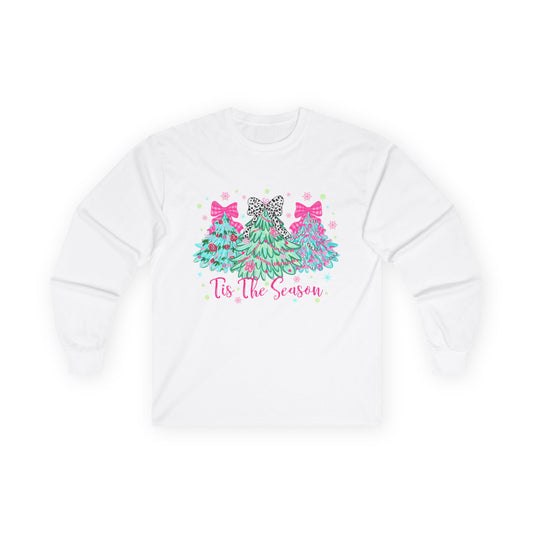 Festive Long Sleeve Tee - 'Tis the Season, Holiday Shirt, Christmas Gift, Winter Attire, Cozy Apparel, Unisex Tee