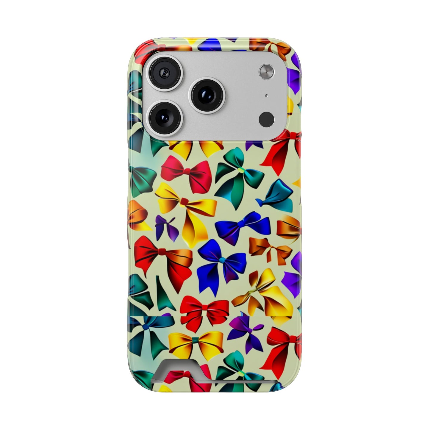 Colorful Bow Pattern Phone Card Case — Slim Wallet Phone Case