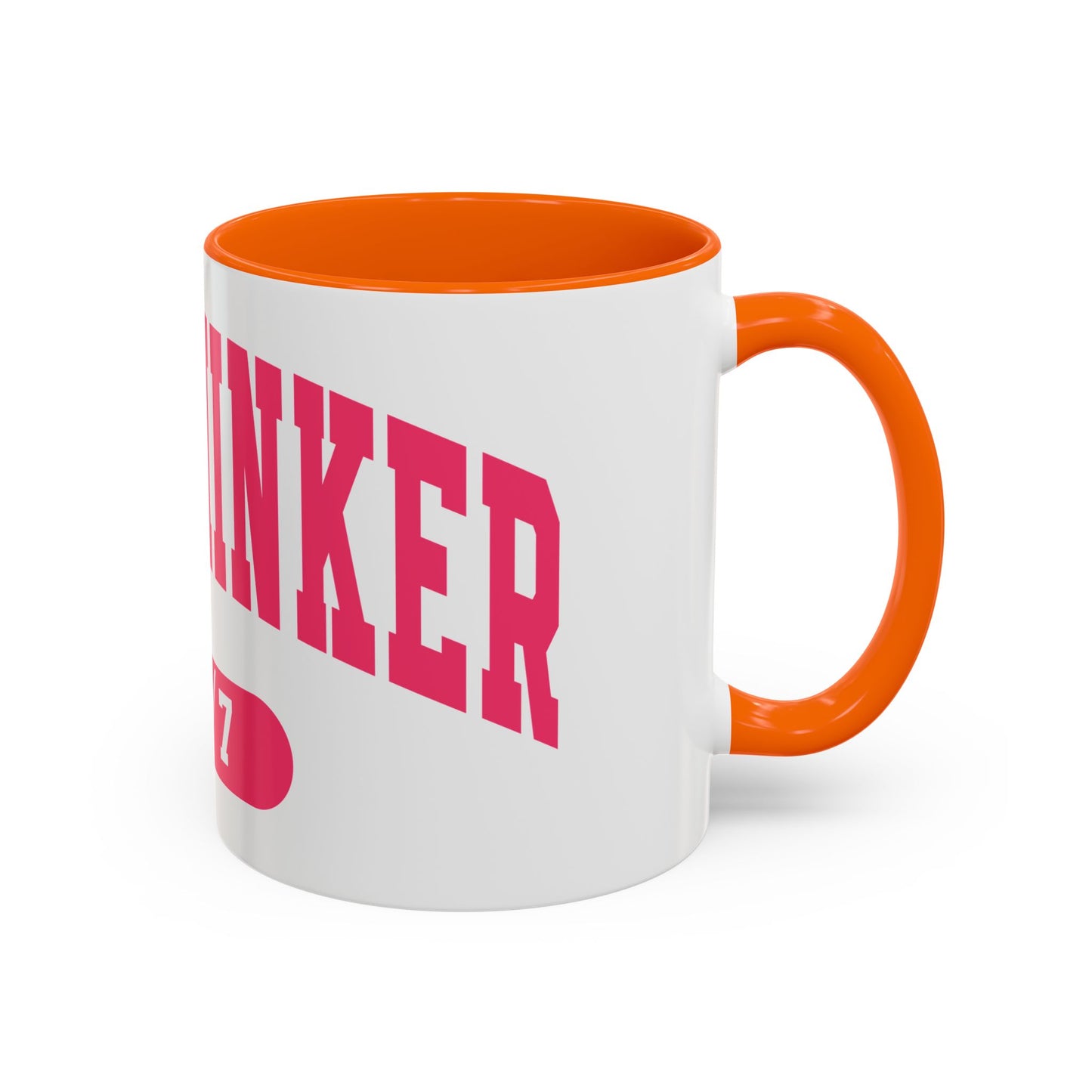 Overthinker 24/7 Accent Coffee Mug — Funny Pink Mental Health Gift