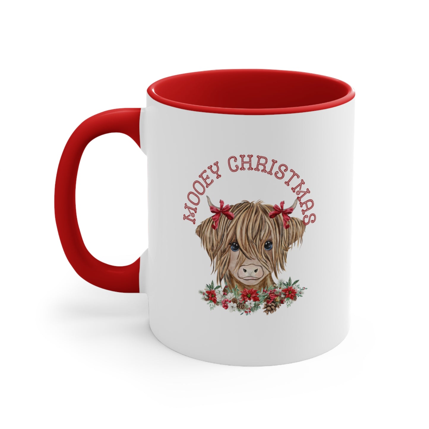 Mooey Christmas Cow Accent Coffee Mug, 11oz