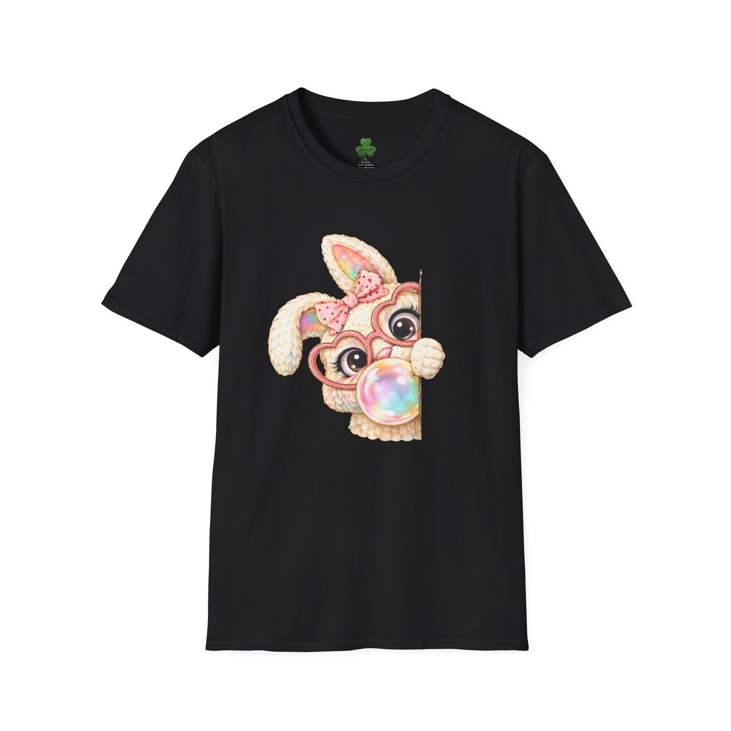 Cute Peekaboo Bunny T-Shirt — Adorable Bunny Blowing Bubble Design