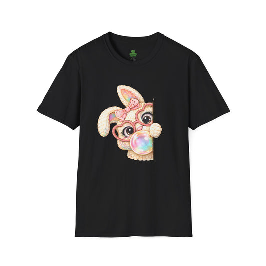 Cute Peekaboo Bunny T-Shirt — Adorable Bunny Blowing Bubble Design