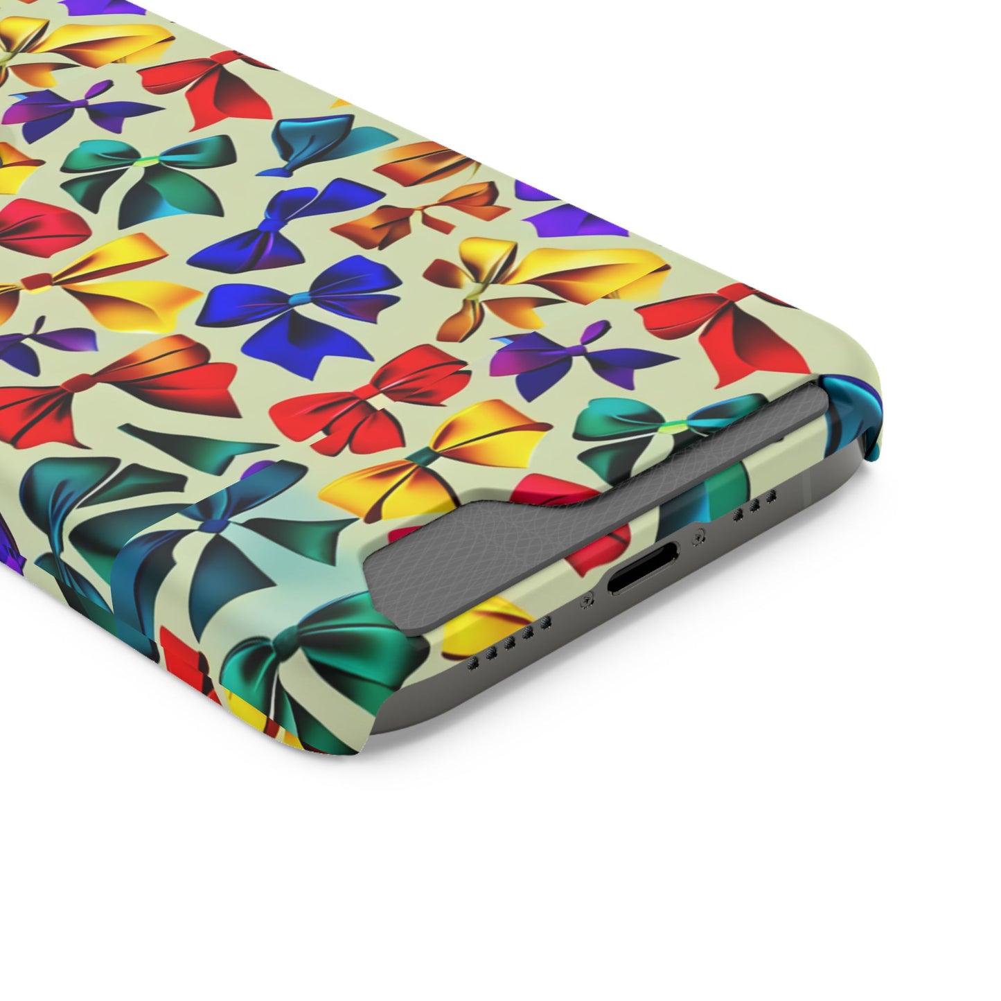 Colorful Bow Pattern Phone Card Case — Slim Wallet Phone Case