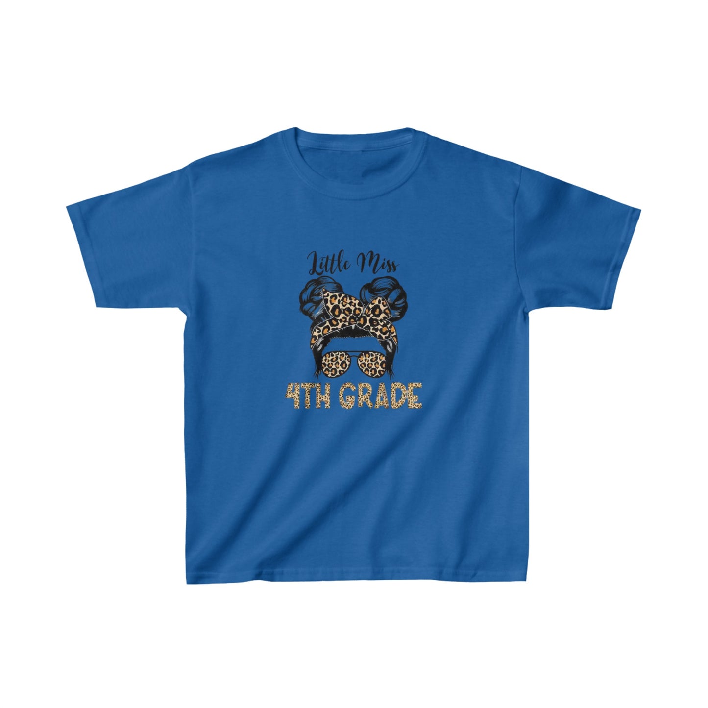 Little Miss 4th Grade in Animal Print Kids Heavy Cotton™ Tee