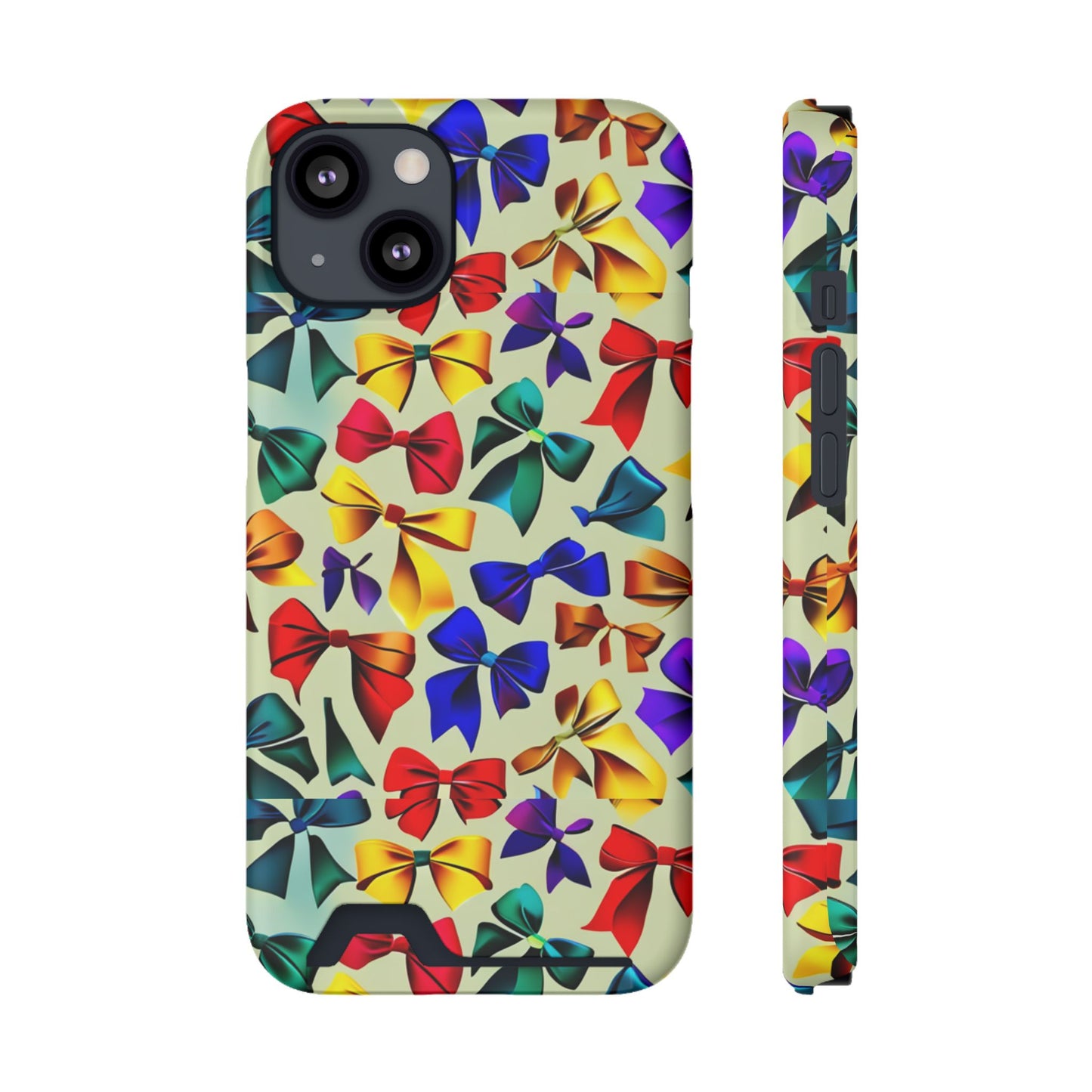 Colorful Bow Pattern Phone Card Case — Slim Wallet Phone Case
